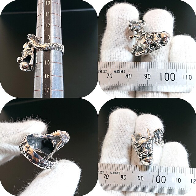 4183 SILVER925 龍リング14号 シルバー 神龍宝珠 竜 ドラゴン メンズのアクセサリー(リング(指輪))の商品写真