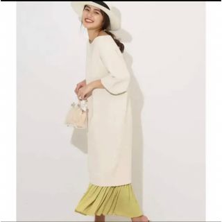 スピックアンドスパン(Spick & Span)の美品♡Spick＆Span  コットンストレッチフォルムワンピース(ひざ丈ワンピース)