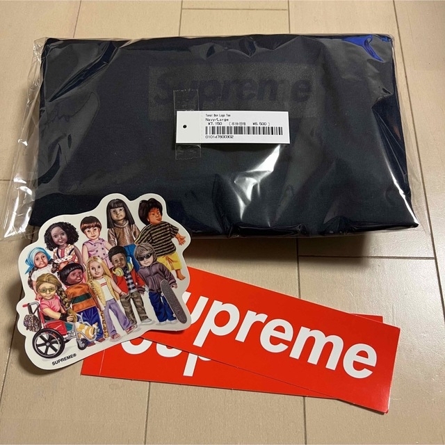 Supreme(シュプリーム)の新品！ Supreme tonal box logo tee Lサイズ ネイビー メンズのトップス(Tシャツ/カットソー(半袖/袖なし))の商品写真