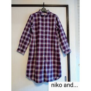 niko and...◆チェック柄シャツワンピース M位■ ニコアンド