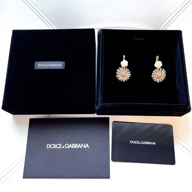 美品】DOLCE&GABBANA 定価7万 ローズ&デイジー クリスタルピアス | www
