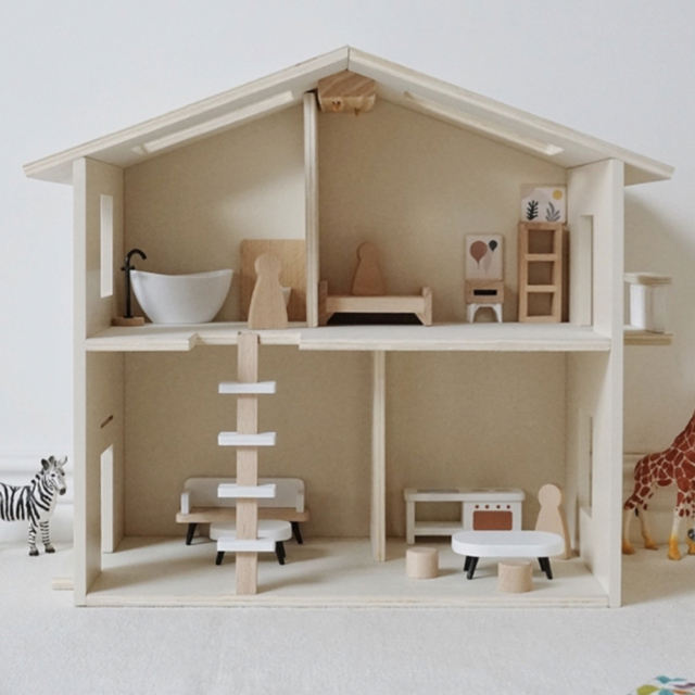 ドールハウス　家　木製　ミニチュア家具付き　おもちゃ　シルバニア　木製おもちゃ