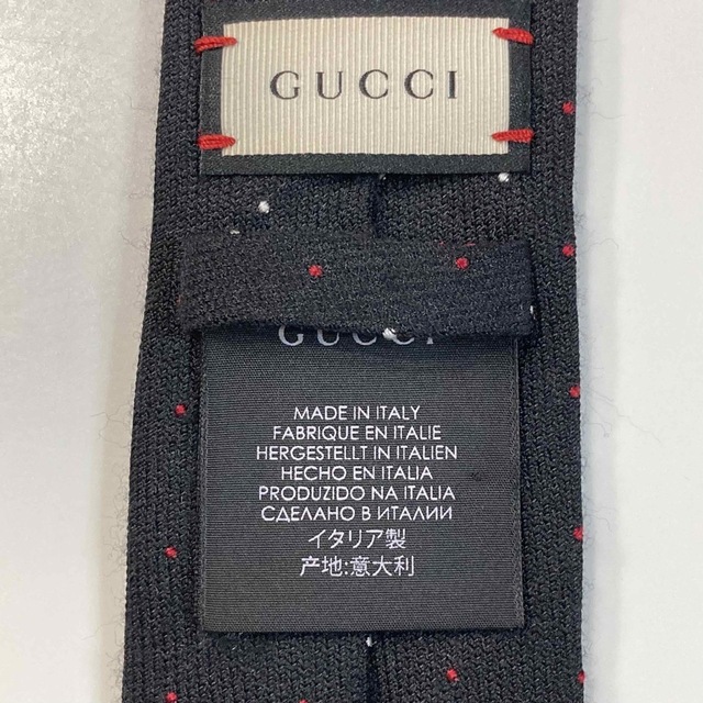 Gucci(グッチ)のグッチ GUCCI 高級 細身 ドット柄 ネクタイ イタリア製 絹 毛 キュプラ メンズのファッション小物(ネクタイ)の商品写真