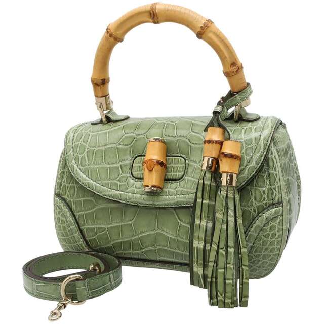 Gucci - グッチ ハンドバッグ ニューバンブー ミディアム クロコダイル