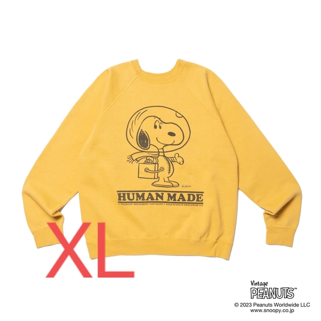 HUMAN MADE(ヒューマンメイド)のHUMAN MADE PEANUTS SWEATSHIRT イエロー XL メンズのトップス(スウェット)の商品写真