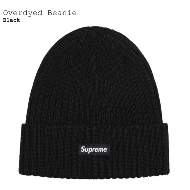 23SS SUPREME OVERDYED BEANIE “BLACK”ニットキャップ