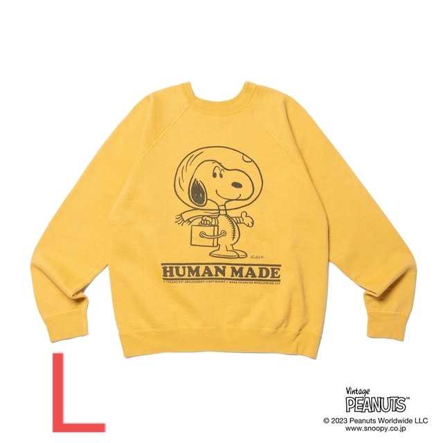 HUMAN MADE PEANUTS SWEATSHIRT イエロー Lスウェット