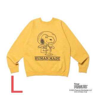 ヒューマンメイド(HUMAN MADE)のHUMAN MADE PEANUTS SWEATSHIRT イエロー L(スウェット)