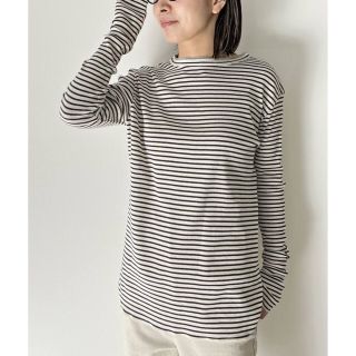 アパルトモンドゥーズィエムクラス(L'Appartement DEUXIEME CLASSE)の本日最終★新品 Border Rib Longsleeve T-sh ホワイト(カットソー(長袖/七分))