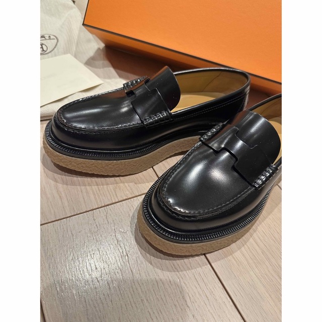 おしゃれ】 Hermes - ブラック 新品 エルメス ローファー ダブリン 36