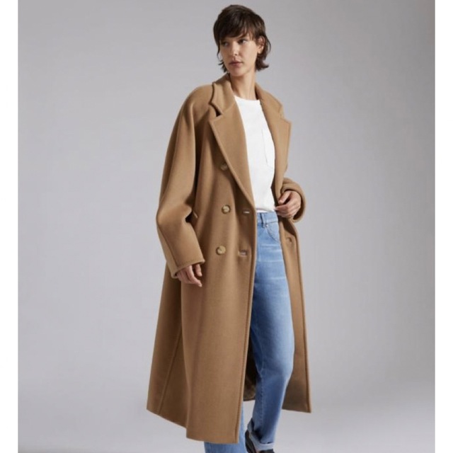 MaxMara マックスマーラ 白タグ ネイビー38 カシミア混チェスター