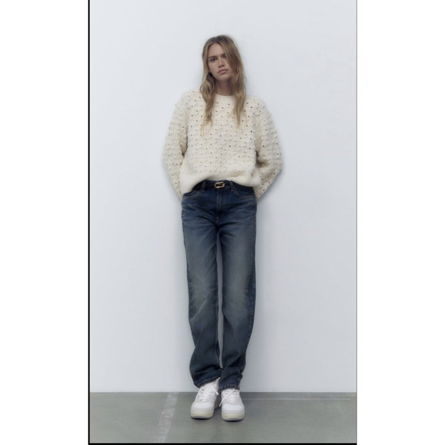 ZARA 今期完売 希少 テクスチャーニットセーター エクリュ 白 ホワイト