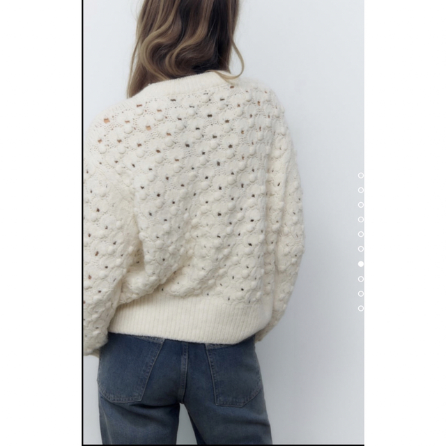 ZARA 今期完売 希少 テクスチャーニットセーター エクリュ 白 ホワイト
