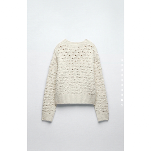 ZARA 今期完売 希少 テクスチャーニットセーター エクリュ 白 ホワイト