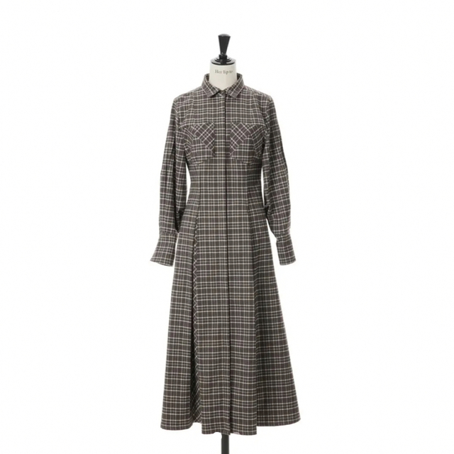Checkered Pleats Long Shirt Dress | フリマアプリ ラクマ