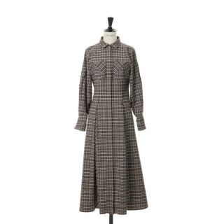 ハーリップトゥ(Her lip to)の Checkered Pleats Long Shirt Dress (ロングワンピース/マキシワンピース)