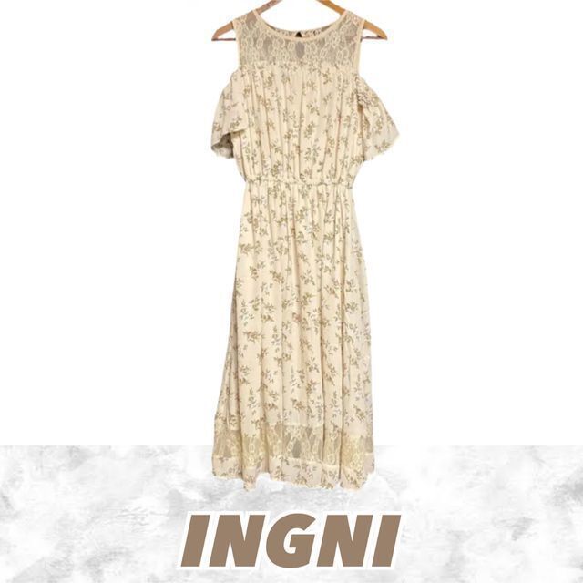 INGNI(イング)のINGNI ノースリーブ ロング ワンピース 花柄 オフショル レディースのワンピース(ロングワンピース/マキシワンピース)の商品写真