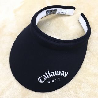 キャロウェイゴルフ(Callaway Golf)のキャロウェイ ゴルフ バイザー コットン 刺繍ロゴ レディース 黒(ウエア)