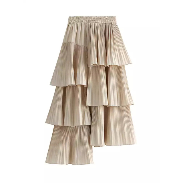 【新品】tiered frill skirt / beige uenui