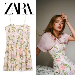 ザラ(ZARA)の11 ZARA フラワー コルセットインスピレーション ワンピース S(ミニワンピース)