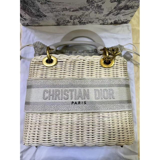 バーゲンで Dior - ディオール バック レディディオール ミディアム かごバッグ+ストローバッグ