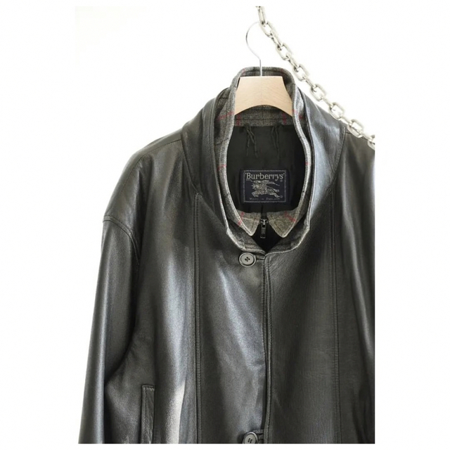 新発売】 BURBERRY - Burberry Leather Jacket 80年代London