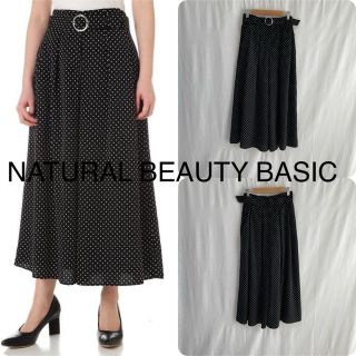 ナチュラルビューティーベーシック(NATURAL BEAUTY BASIC)のNATURAL BEAUTY BASIC ウォッシャブルタックフレアスカウチョ(カジュアルパンツ)