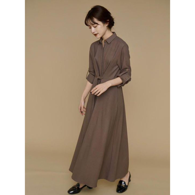 Waist tuck Shirt Dress/L'or - ロングワンピース/マキシワンピース