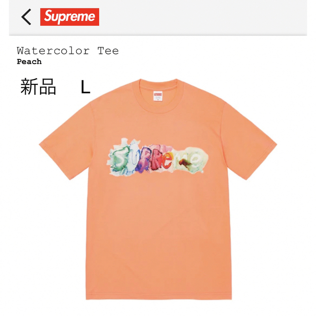 ☆新品　supreme watercolor tee Tシャツ L peach☆