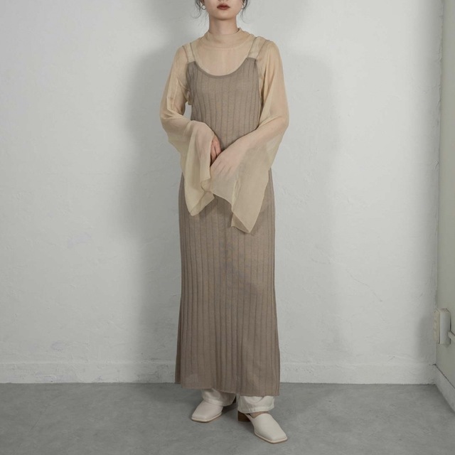 【Amiur】lame rib knit sheer ops | フリマアプリ ラクマ サイズ0/新品タグ付/Lame Jacquard Onepiece
