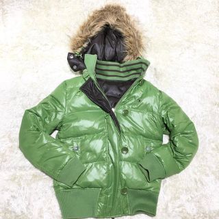 TOMMY HILFIGERリバーシブルダウンジャケット ブラウン×グリーン