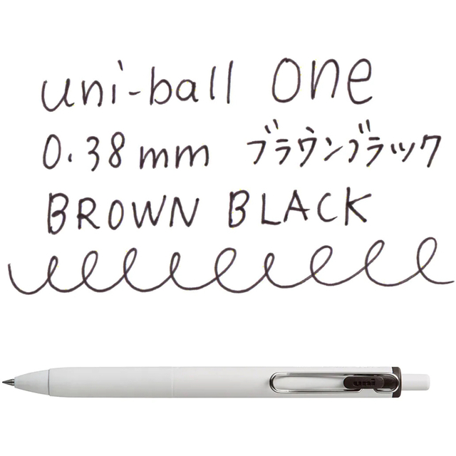 三菱鉛筆(ミツビシエンピツ)のuni-ball one 5本セット  霜柱、無垢、ブラウンブラック、青、赤 インテリア/住まい/日用品の文房具(ペン/マーカー)の商品写真