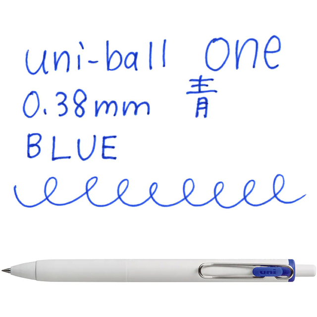 三菱鉛筆(ミツビシエンピツ)のuni-ball one 5本セット  霜柱、無垢、ブラウンブラック、青、赤 インテリア/住まい/日用品の文房具(ペン/マーカー)の商品写真