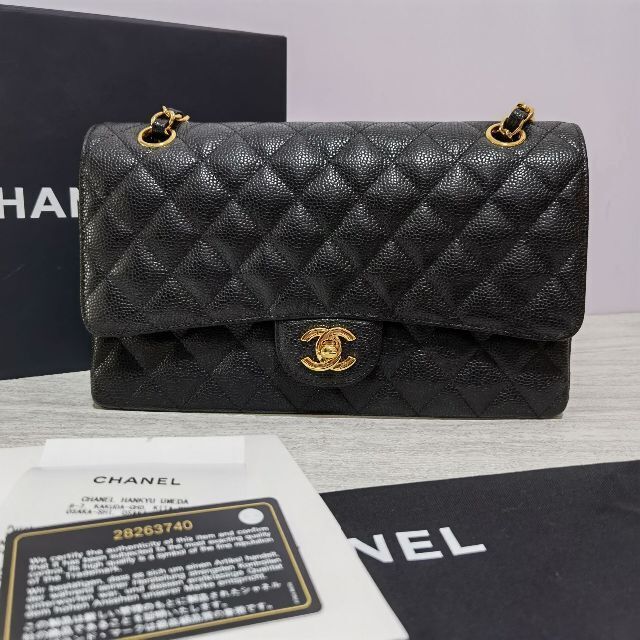 即日発送】 CHANEL 早い者勝ち❤︎ ゴールド金具 キャビアスキン シャネル マトラッセ25 ショルダーバッグ CHANEL マトラッセ 25 ショルダーバッグ