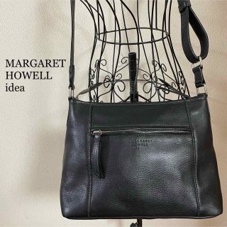 マーガレットハウエル(MARGARET HOWELL)のマーガレットハウエルアイデア　ショルダーバッグ　オールレザー　ブラック　黒(ショルダーバッグ)