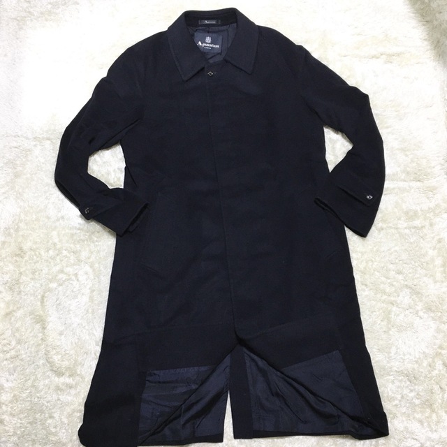 【高級】Aquascutum LONDON ステンカラーコート カシミヤ100%