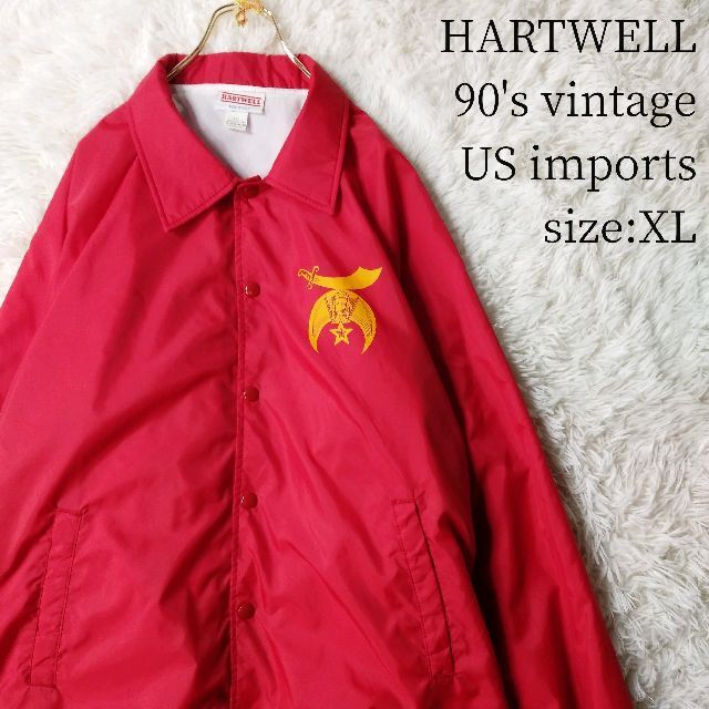 90s★一点物US輸入★フリーメイソン コーチジャケット HARTWELL