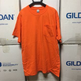 ギルタン(GILDAN)のGILDANギルダン☆半袖無地Tシャツ☆ポケット付き☆オレンジ☆Lサイズ(Tシャツ/カットソー(半袖/袖なし))