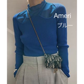 アメリヴィンテージ(Ameri VINTAGE)のAmeri UND WAVE NECK SHEER SET KNIT(ニット/セーター)