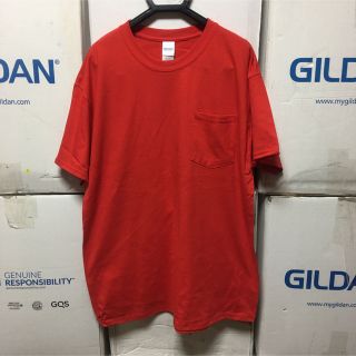 ギルタン(GILDAN)のGILDANギルダン☆半袖無地Tシャツ☆ポケット付き☆レッド☆赤色☆Mサイズ(Tシャツ/カットソー(半袖/袖なし))