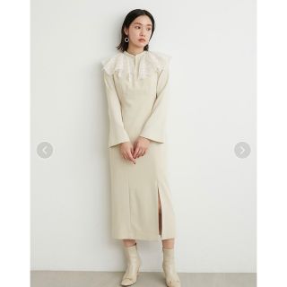 リリーブラウン(Lily Brown)のLILLYBROWN Embroideryレースカラーワンピース 即購入不可❌(ロングワンピース/マキシワンピース)