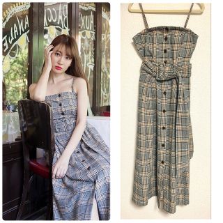 ハーリップトゥ(Her lip to)のHerlipto Italian Cotton Check OnePiece (ロングワンピース/マキシワンピース)