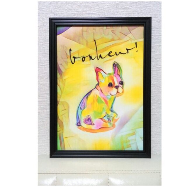 【 bonheur! 虹色フレブル】A4サイズ　オリジナル　アートポスター ハンドメイドのインテリア/家具(アート/写真)の商品写真