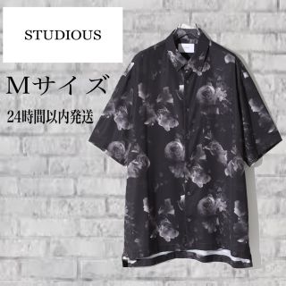 早い方優先【STUDIOUS】オープンカラーダークフラワーアロハシャツ