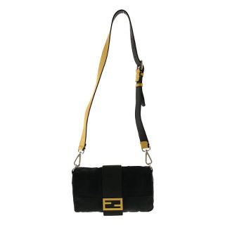 フェンディ(FENDI)の【美品】  FENDI / フェンディ | 2021SS | Baguette 3way FFフラップバッグ バゲット ショルダーバッグ | ブラック/イエロー | レディース(ショルダーバッグ)