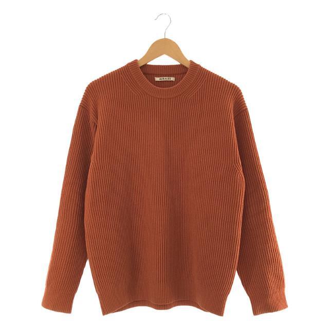 トップス【美品】  AURALEE / オーラリー | 2021AW SUPER FINE WOOL RIB KNIT BIG P/O クルーネック ウール ニット プルオーバー | 4 | ORANGE | メンズ