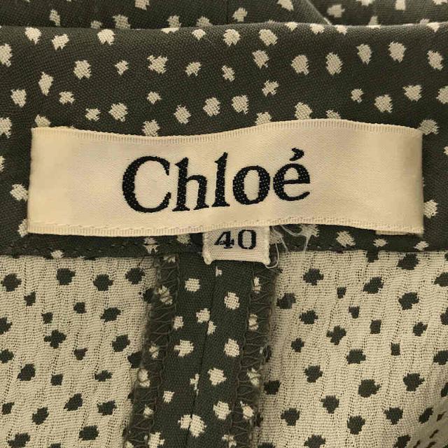 Chloe / クロエ | アセテート レーヨン 総柄 半袖 シャツ フレア スカート セットアップ | 40 | グリーン | レディース