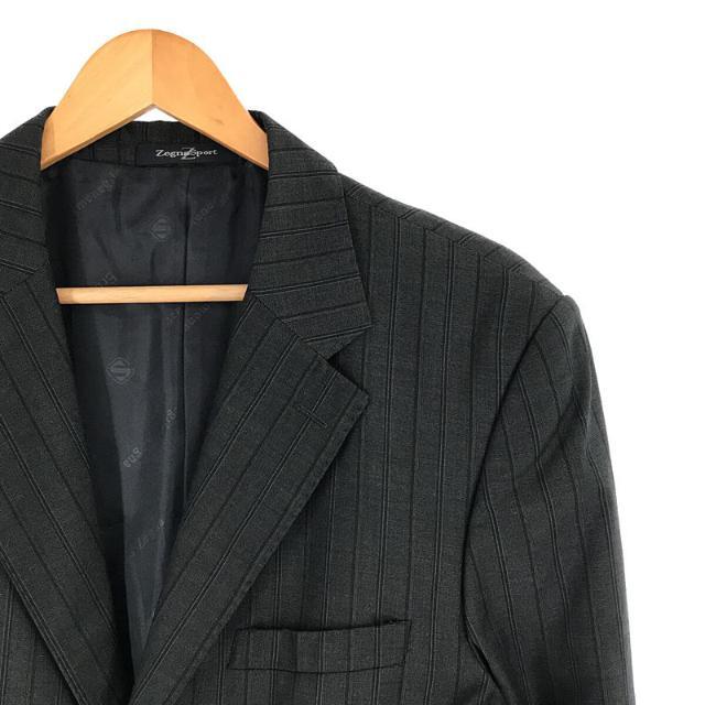 Ermenegildo Zegna エルメネジルドゼニア Sport ウール ストライプ ノッチドラペル サイドベンツ 2B テーラード  ジャケット スラックス セットアップ スーツ フォーマル ビジネス 48 グレー メンズの通販 by  KLDラクマ店※通常3営業日以内で発送｜ラクマ