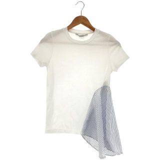 ステラマッカートニー(Stella McCartney)のSTELLA McCARTNEY / ステラマッカートニー | 切替 ストライプシャツ カットソー Tシャツ | 34 | ホワイト | レディース(Tシャツ(半袖/袖なし))