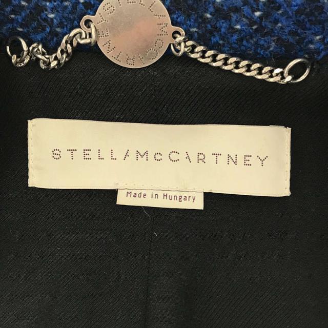STELLA McCARTNEY / ステラマッカートニー | ウール ツイード ダブルブレスト ロングコート | 38 | ブルー | レディース